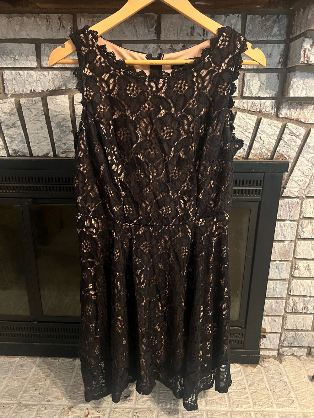City Studio Black Lace Fit & Flare Dress